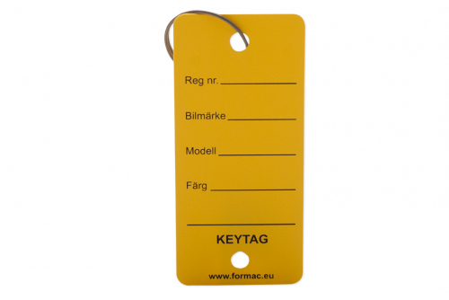 Keytag metallirenkaalla, keltainen