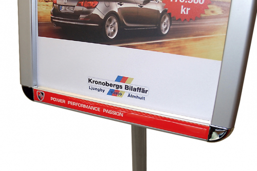 3D-merkkilogo A4-näyttötelineeseen