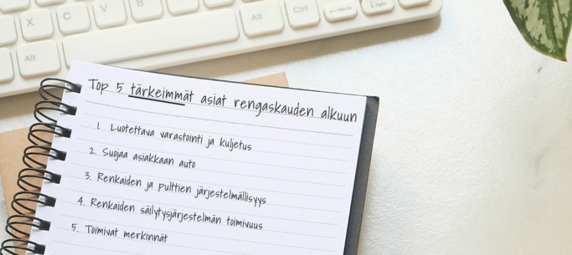 Top 5 tärkeimmät vinkit rengaskauden alkuun